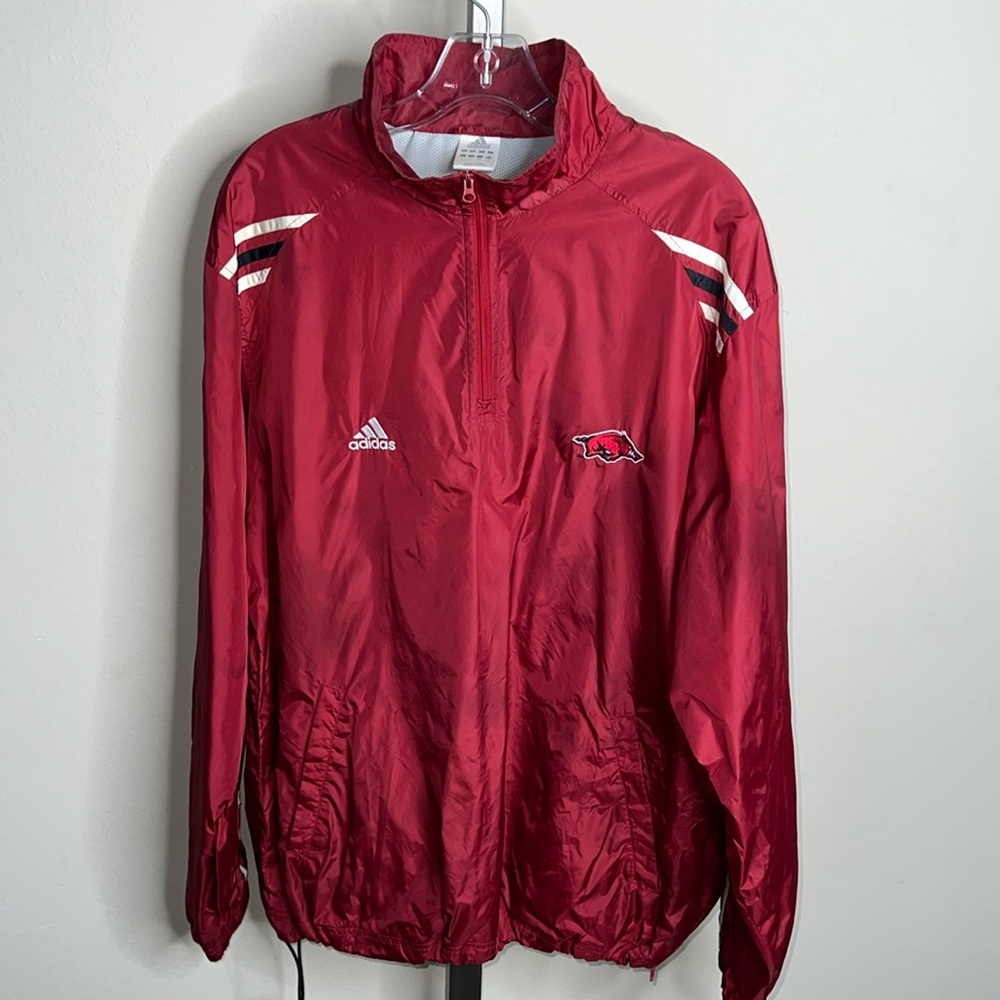 GUC Vintage Razorback 1/4 Zip Windbreaker Jacket Adidas Size Large
